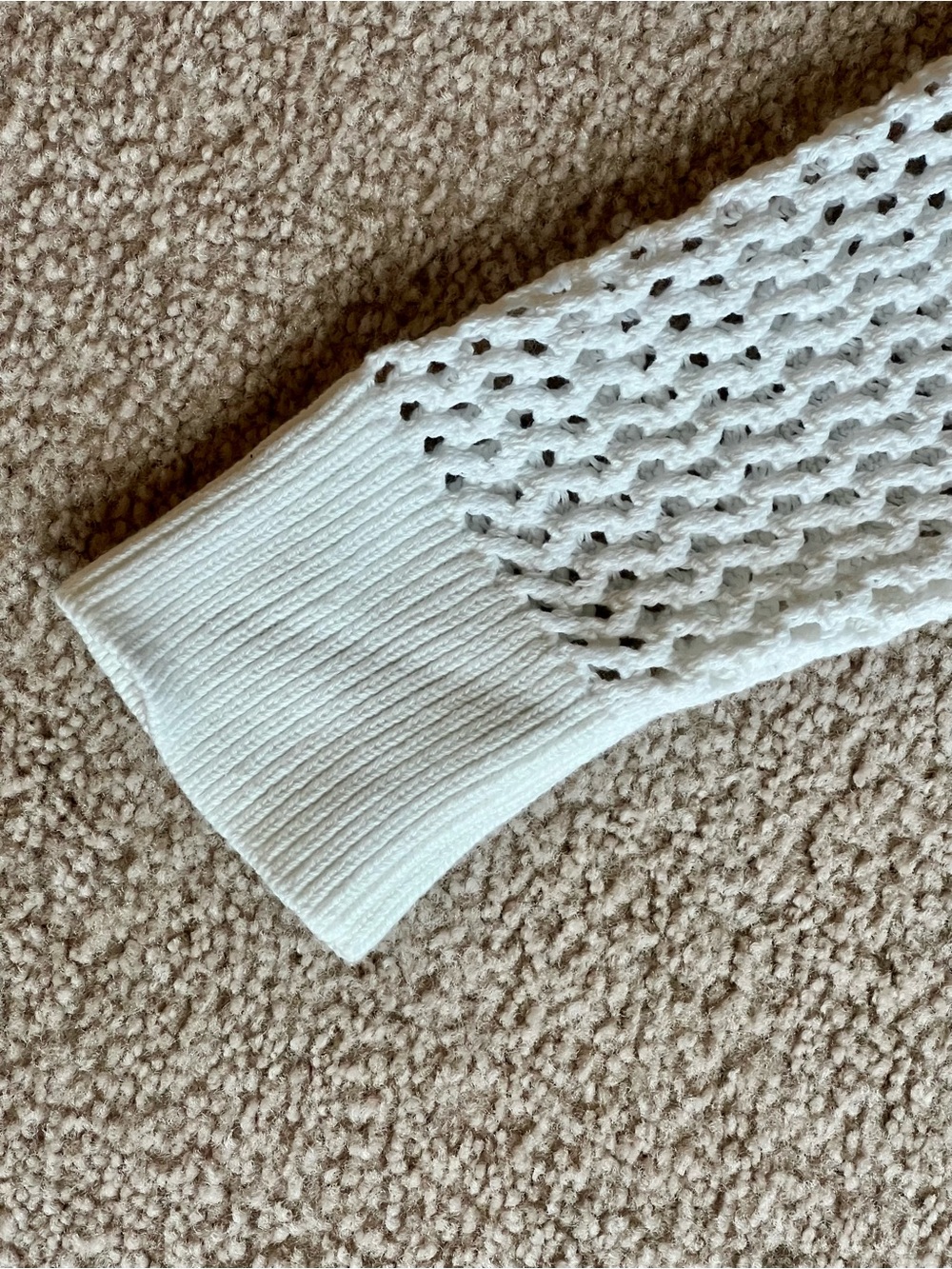 Seaside Cotton Open-Knit Raglan Sweater - Picture 5 of 7